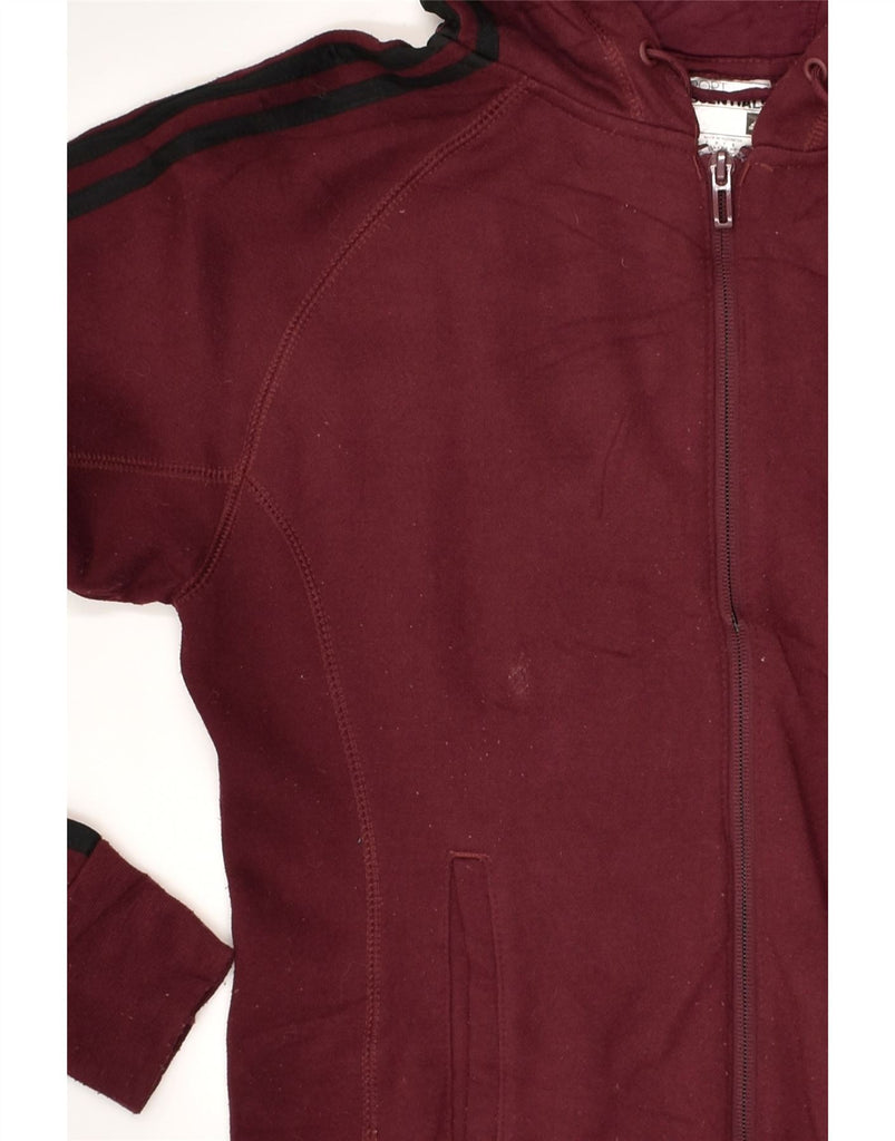 ADIDAS Mens Zip Hoodie Sweater Small Burgundy Polyester | Vintage Adidas | Thrift | Second-Hand Adidas | Used Clothing | Messina Hembry 