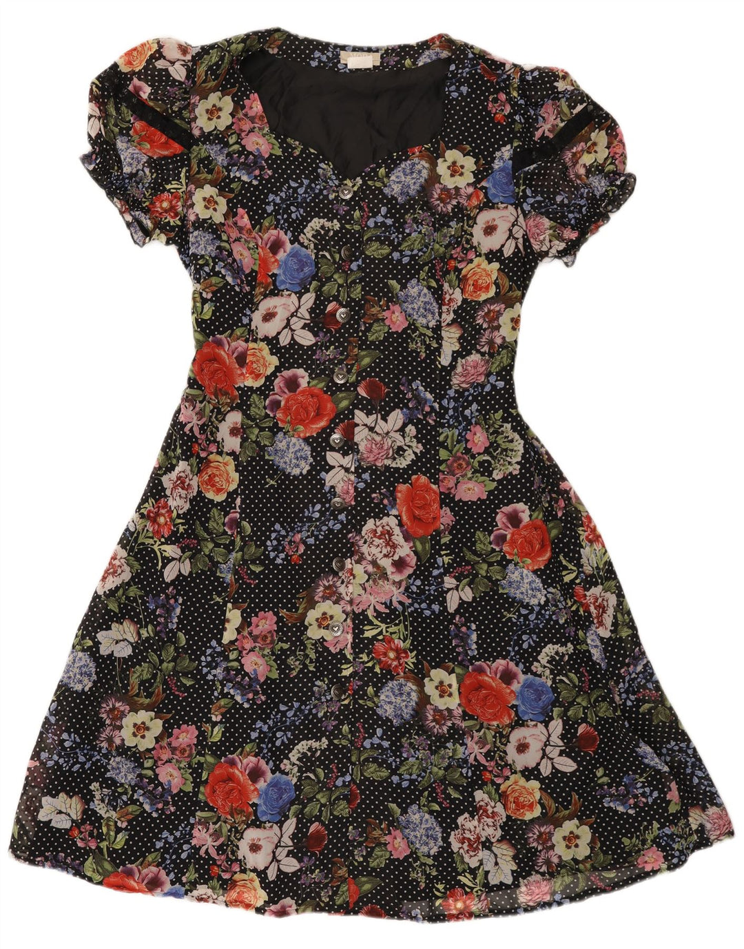 Mona Womens A-Line Dress EU 42 Large Multicoloured Floral Polyester