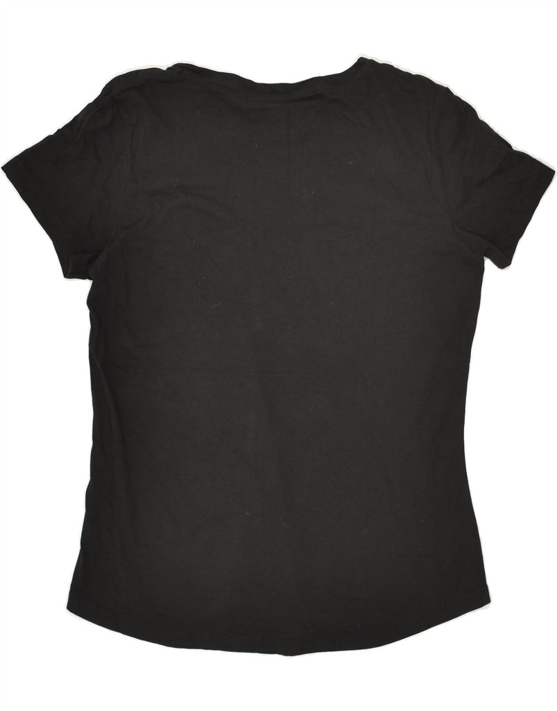 PUMA Womens Graphic T-Shirt Top UK 12 Medium Black | Vintage Puma | Thrift | Second-Hand Puma | Used Clothing | Messina Hembry 