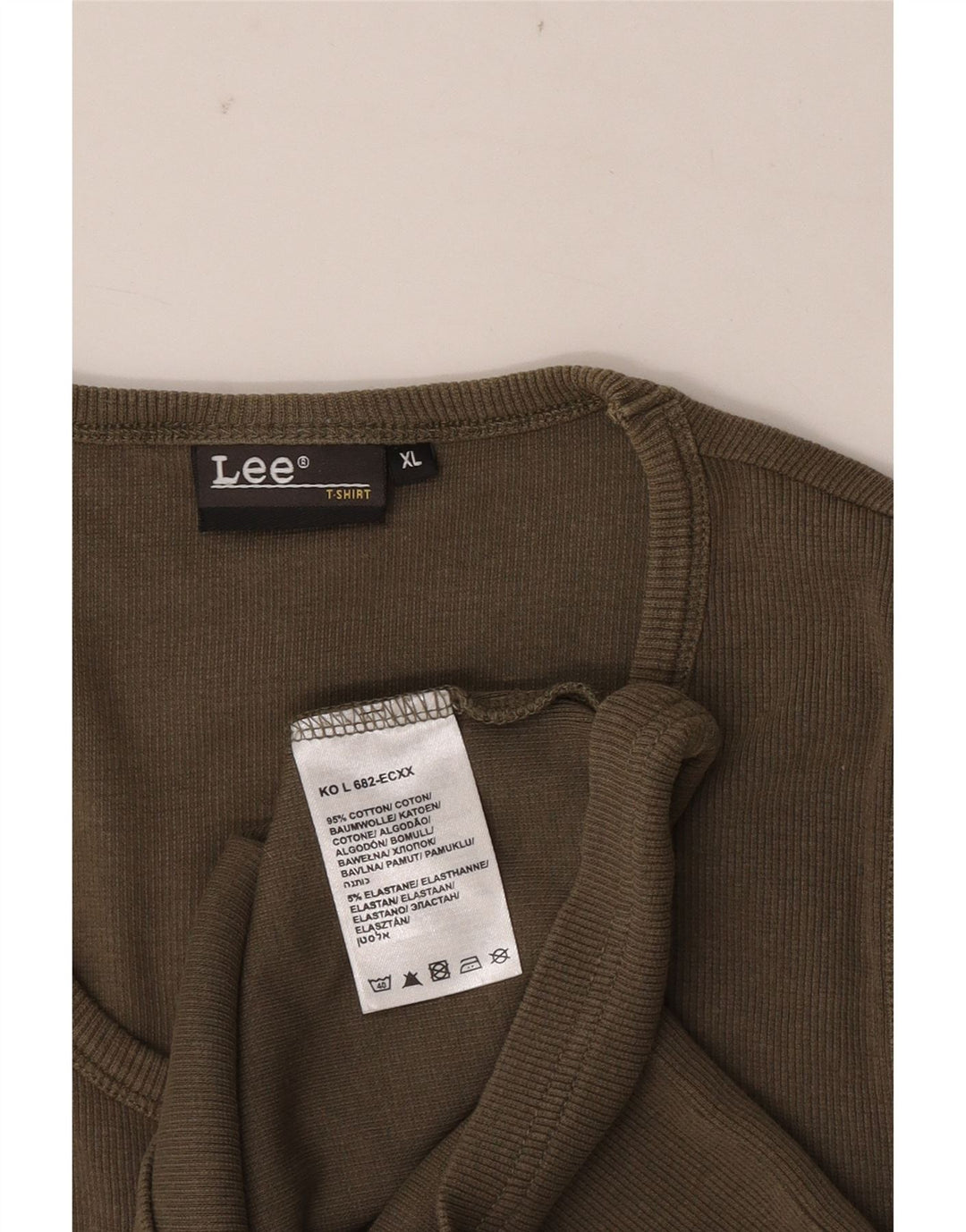 Lee Mens Vest Top XL Khaki