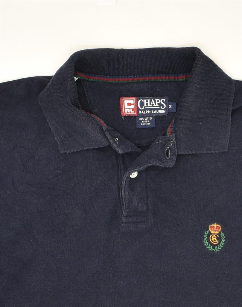 CHAPS Mens Polo Shirt Small Navy Blue Cotton | Vintage Chaps | Thrift | Second-Hand Chaps | Used Clothing | Messina Hembry 