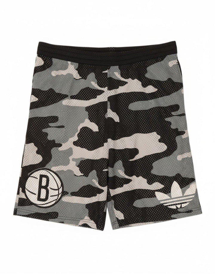 Adidas Mens Graphic Sport Shorts Medium Black Camouflage Polyester