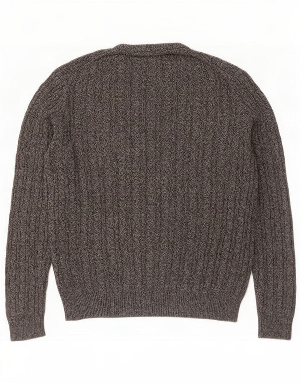 Farah Mens Crew Neck Jumper Sweater Large Grey Cotton