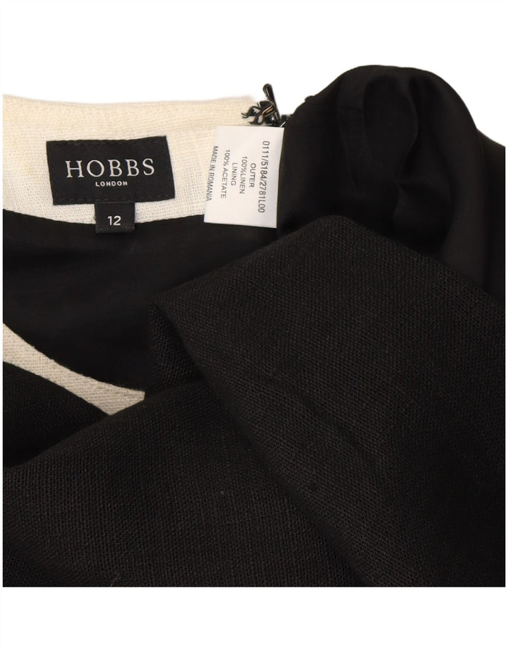 HOBBS Womens Shift Dress UK 12 Medium Black Linen