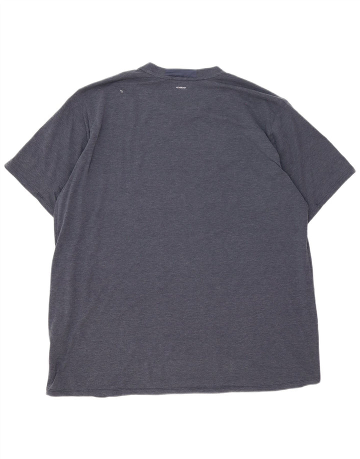 Adidas Mens T-Shirt Top 2XL Navy Blue Polyester
