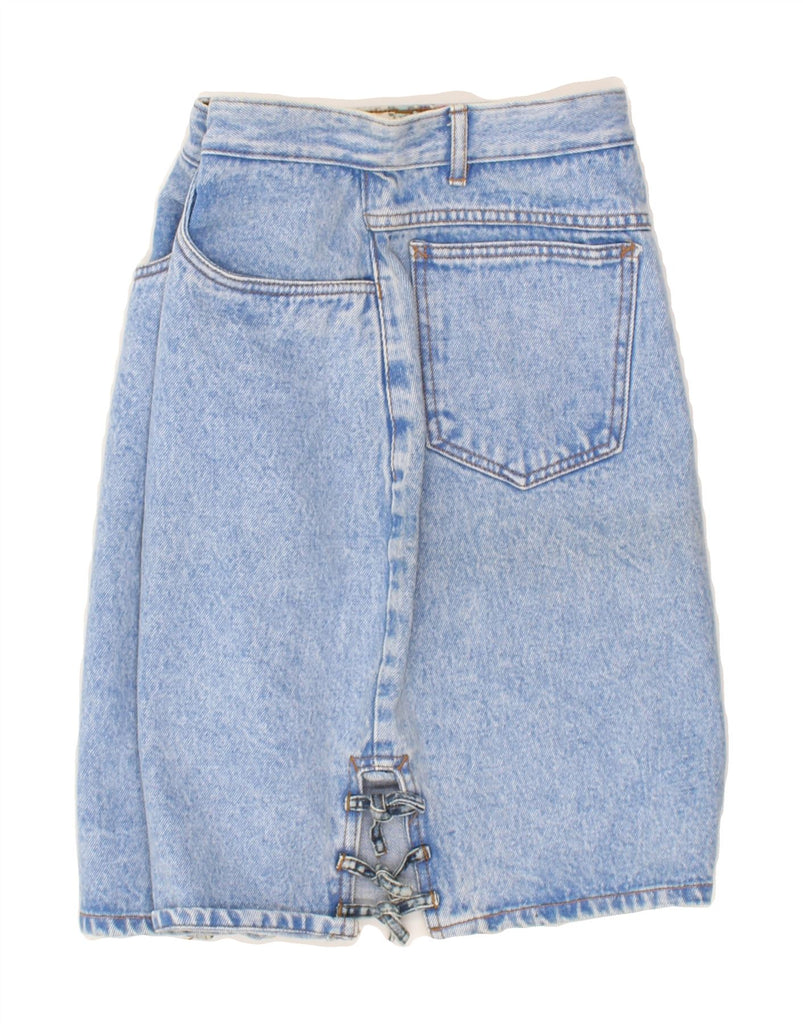 VINTAGE Womens Denim Skirt UK 16 Large W30 Blue Cotton | Vintage Vintage | Thrift | Second-Hand Vintage | Used Clothing | Messina Hembry 