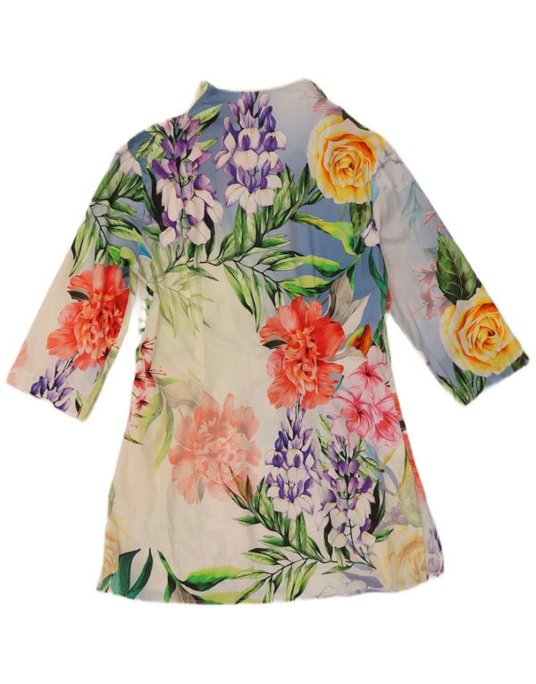 Naracamicie Womens Longline Shirt Blouse UK 16 Small Multicoloured Floral