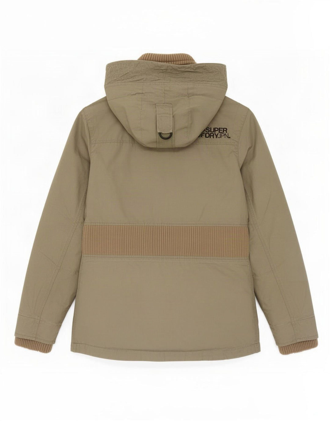 Superdry Womens Hooded Parka Jacket UK 12 Medium Khaki Cotton