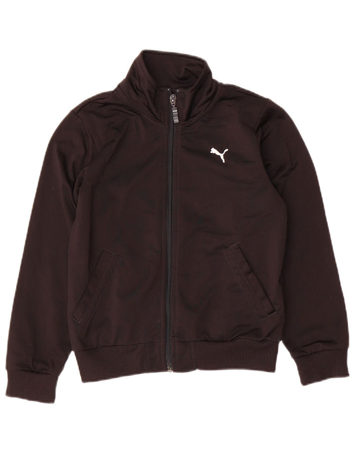 PUMA Boys Graphic Tracksuit Top Jacket 7-8 Years Black