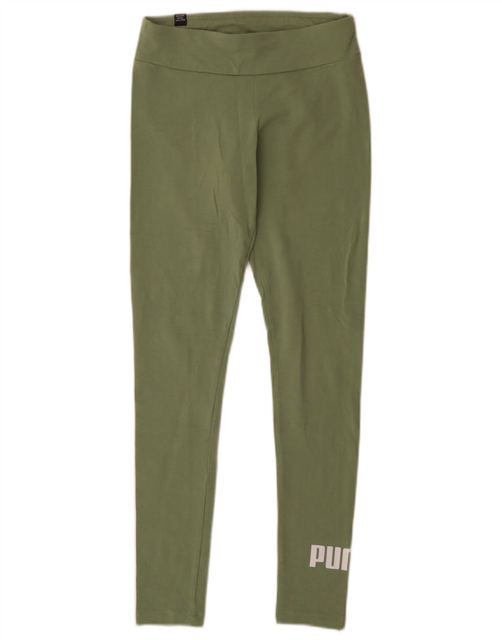 Puma Womens Graphic Leggings UK 4 XS Green