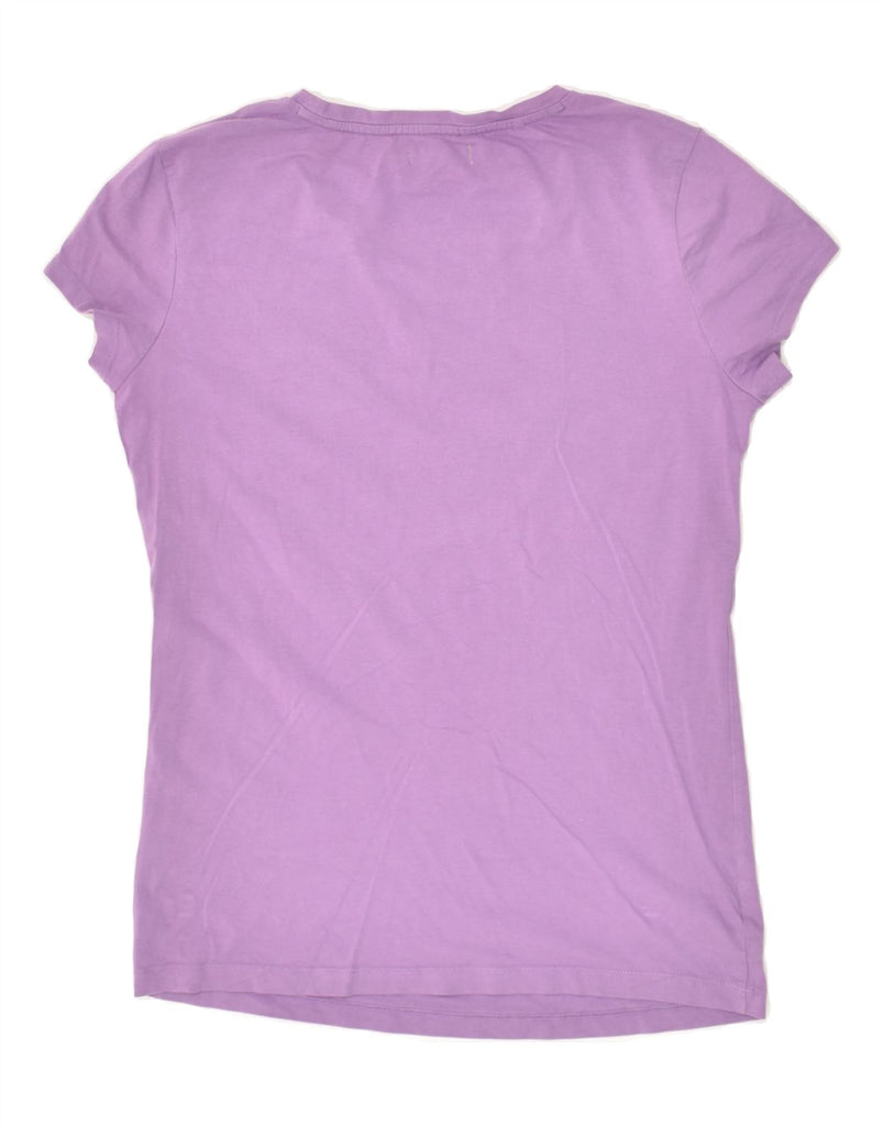 DIADORA Womens T-Shirt Top UK 14 Large Purple Cotton | Vintage Diadora | Thrift | Second-Hand Diadora | Used Clothing | Messina Hembry 