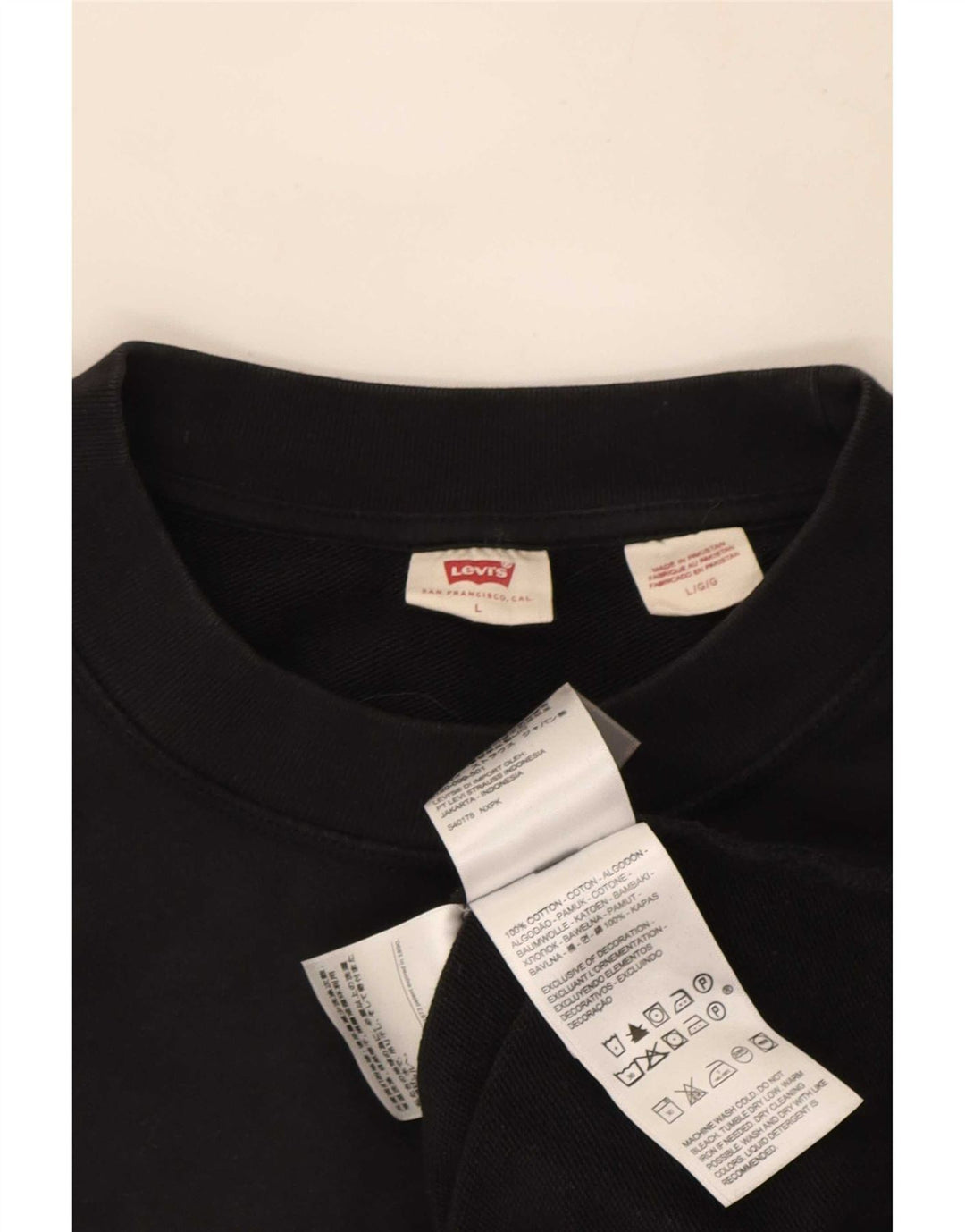 Levi's Mens Sweatshirt Jumper Large Black Cotton