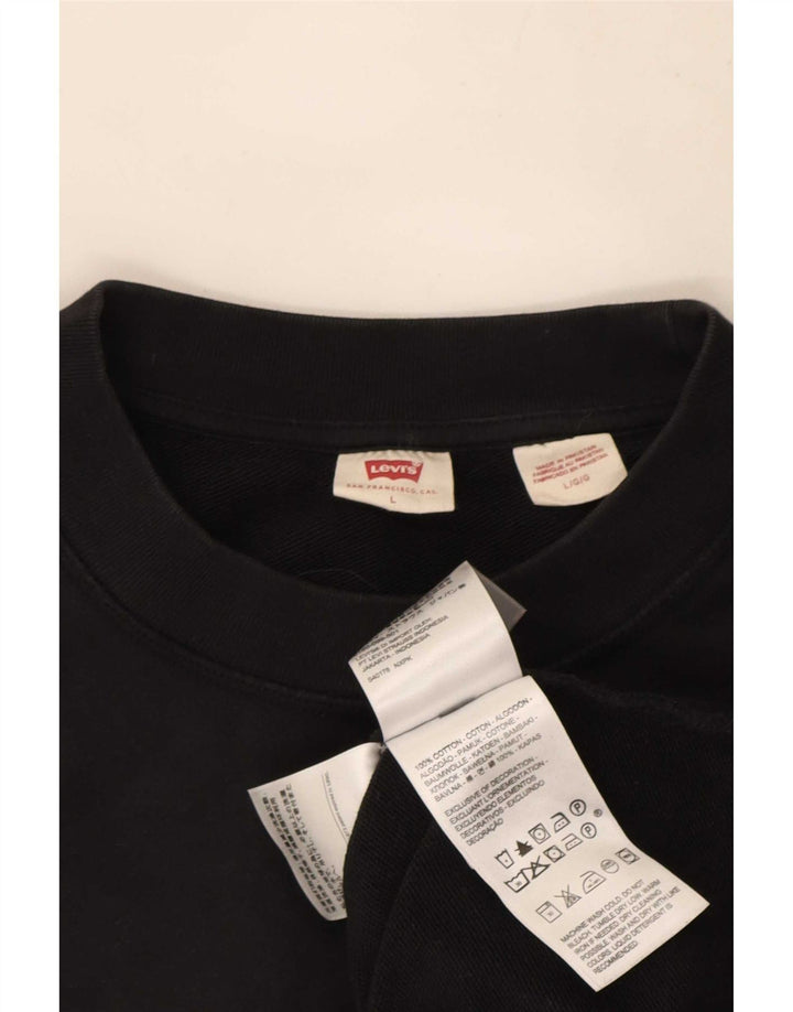 Levi's Mens Sweatshirt Jumper Large Black Cotton