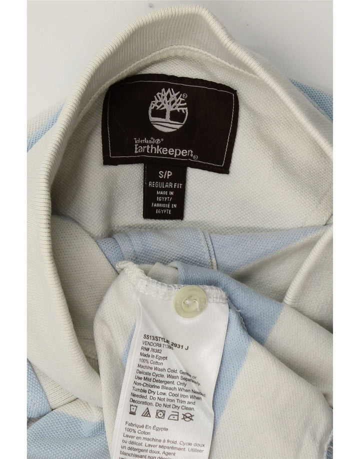 Timberland Mens Earthkeepers Regular Fit Polo Shirt Small Blue Striped