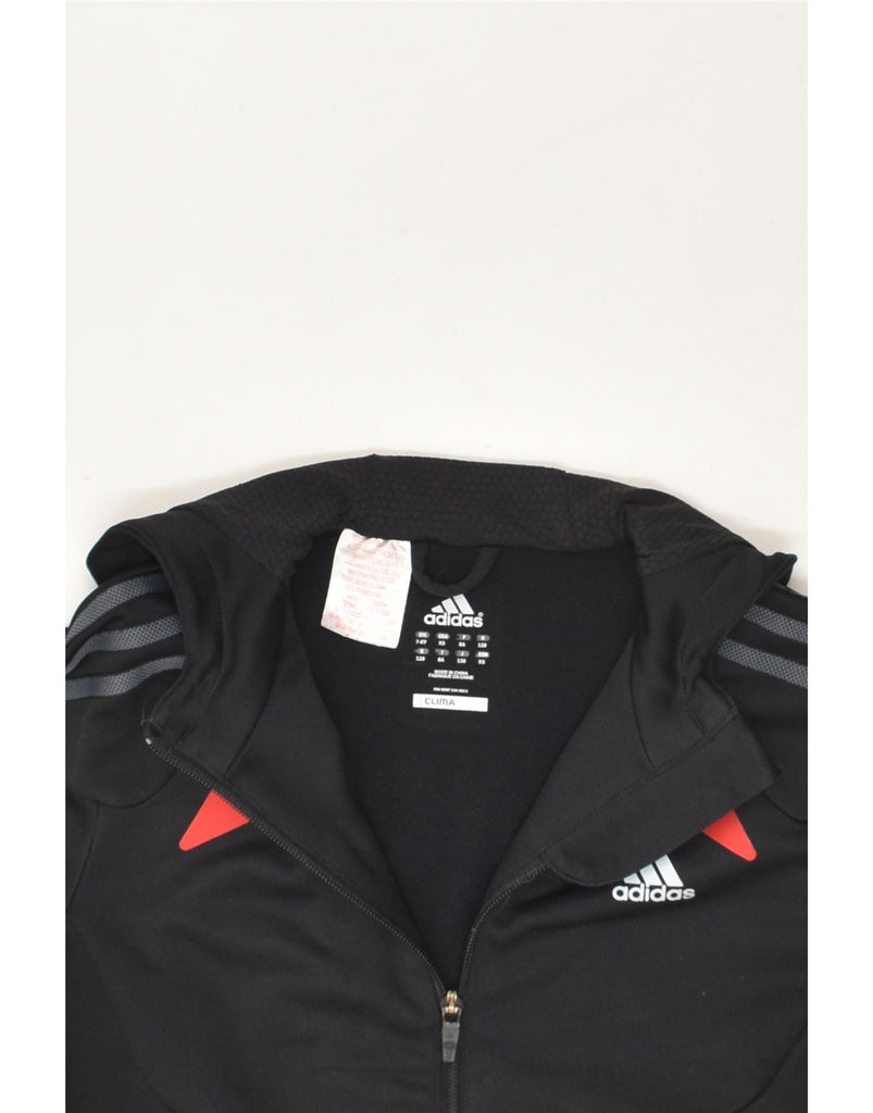 ADIDAS Boys Climalite Zip Hoodie Sweater 7-8 Years Black Polyester | Vintage Adidas | Thrift | Second-Hand Adidas | Used Clothing | Messina Hembry 