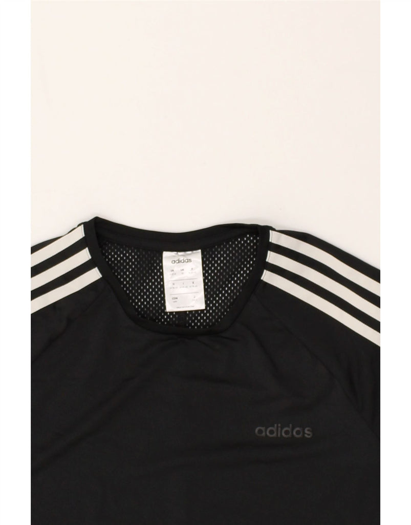 ADIDAS Womens Climalite T-Shirt Top UK 12/14 Medium Black Polyester | Vintage Adidas | Thrift | Second-Hand Adidas | Used Clothing | Messina Hembry 