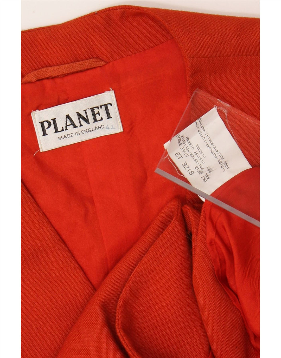 PLANET Womens 3 Button Blazer Jacket UK 12 Medium Orange Polyester