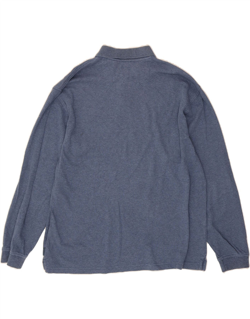 IZOD Mens Long Sleeve Polo Shirt Large Blue Cotton Vintage Izod and Second-Hand Izod from Messina Hembry 