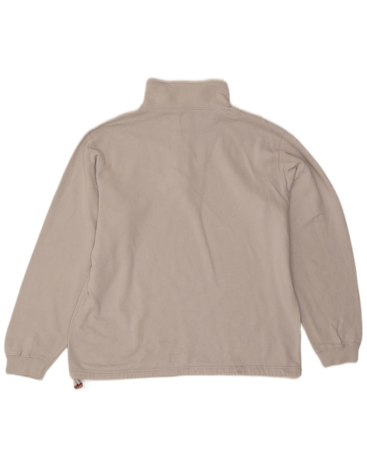Champion Mens Zip Neck Sweatshirt Jumper XL Grey Cotton