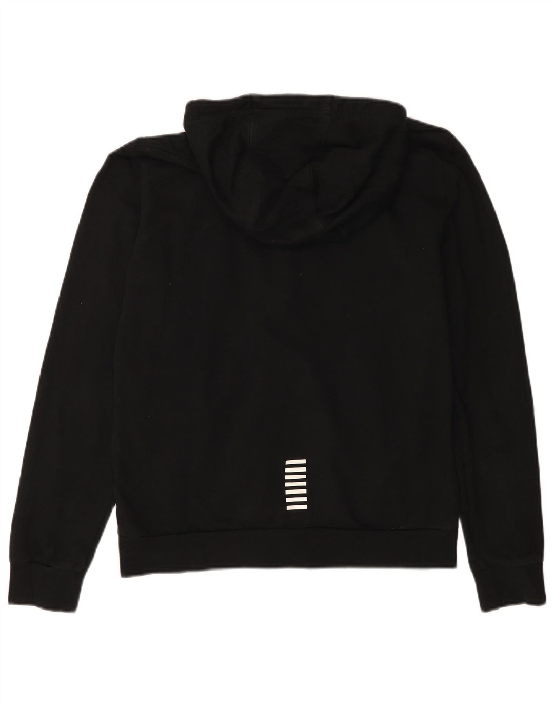 EMPORIO ARMANI Womens Zip Hoodie Sweater UK 14 Medium Black Cotton