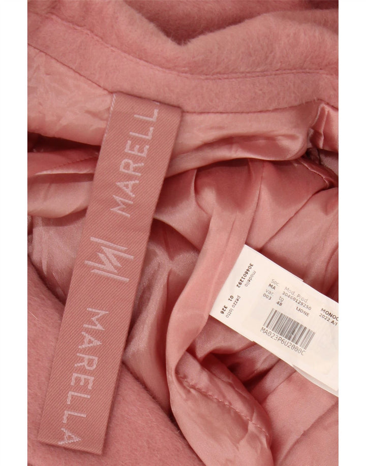 Marella Womens Longline 2 Button Blazer Jacket IT 48 XL Pink Wool