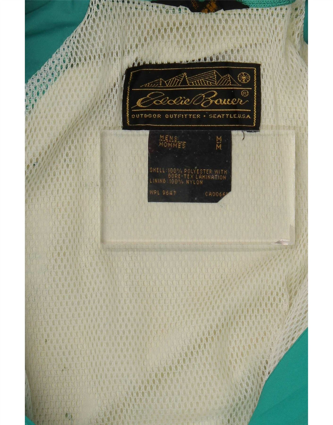 Eddie Bauer Mens Rain Jacket UK 38 Medium Green Polyester