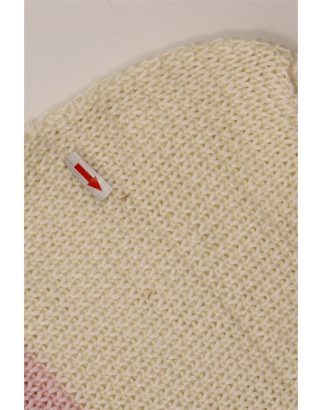 Vintage Womens Boat Neck Jumper Sweater UK 14 Large Off White Striped