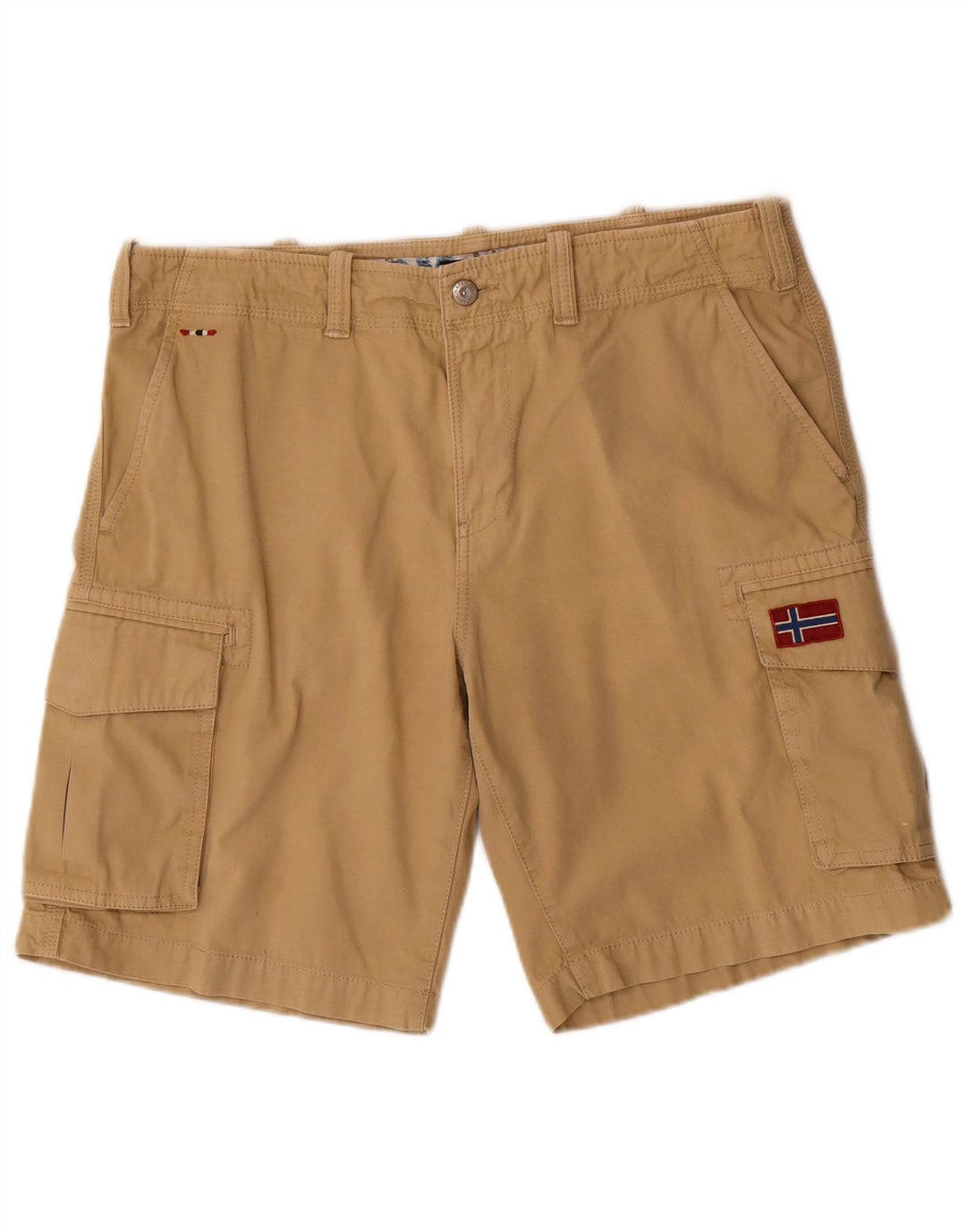 Napapijri Mens Geographic Cargo Shorts W33 Large Beige