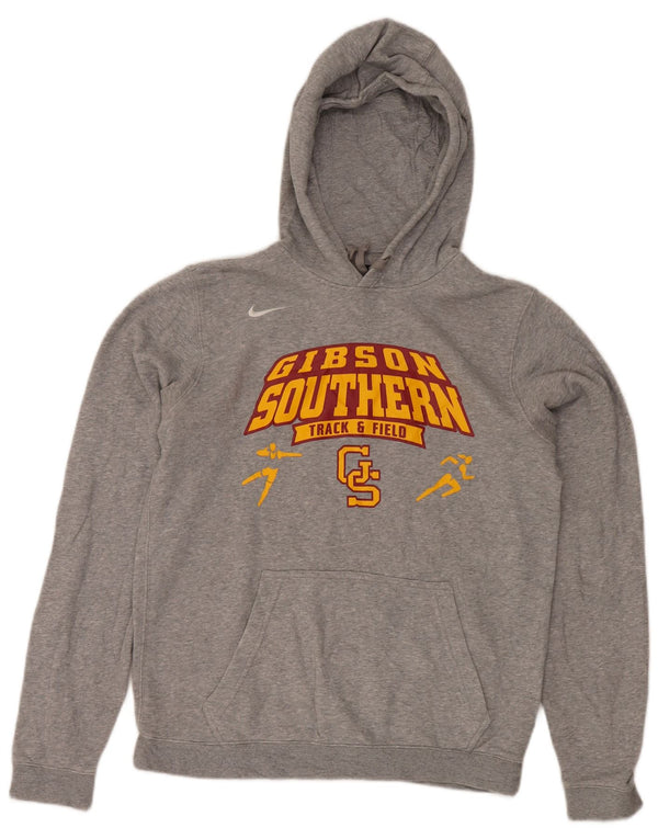 Nike Mens Gibson Southern Graphic Hoodie Jumper Small Grey Flecked Cotton