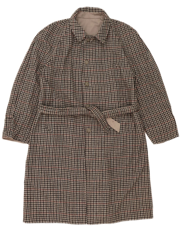 Hamilton Mens Reversible Trench Coat IT 56 3XL Grey Check Polyester