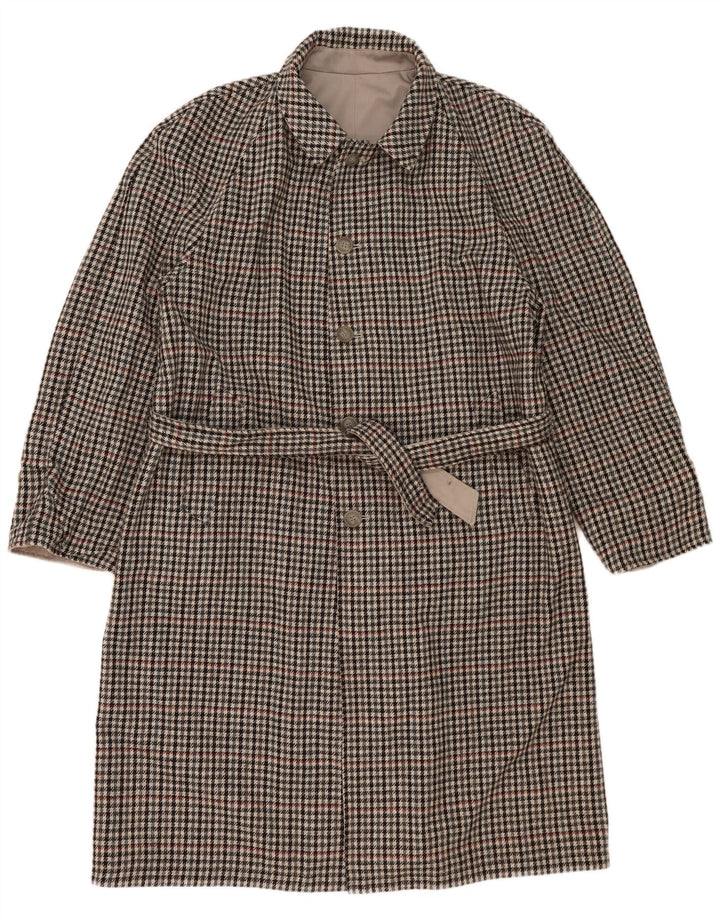 Hamilton Mens Reversible Trench Coat IT 56 3XL Grey Check Polyester