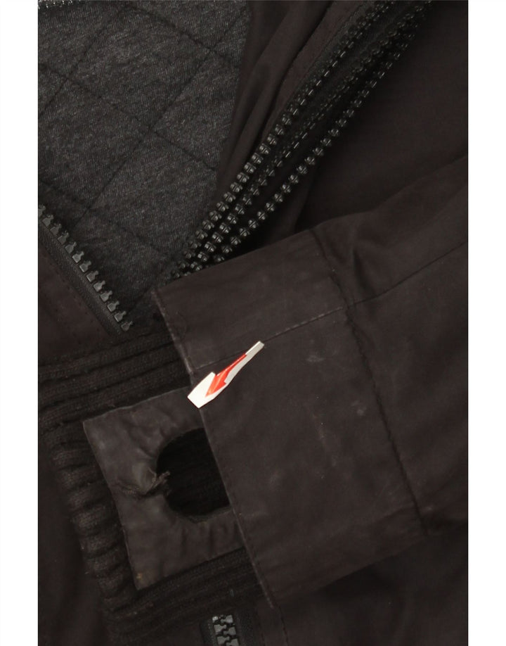 Superdry Womens The Windbomber Hooded Windbreaker Jacket UK 14 Medium Black