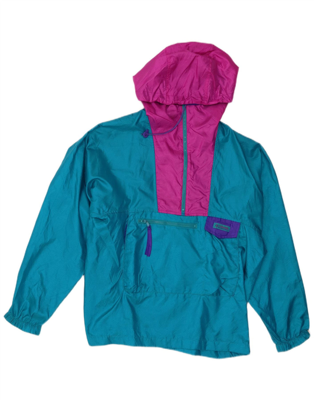 COLUMBIA Womens Oversized Anorak Jacket UK 16 Large Turquoise Colourblock