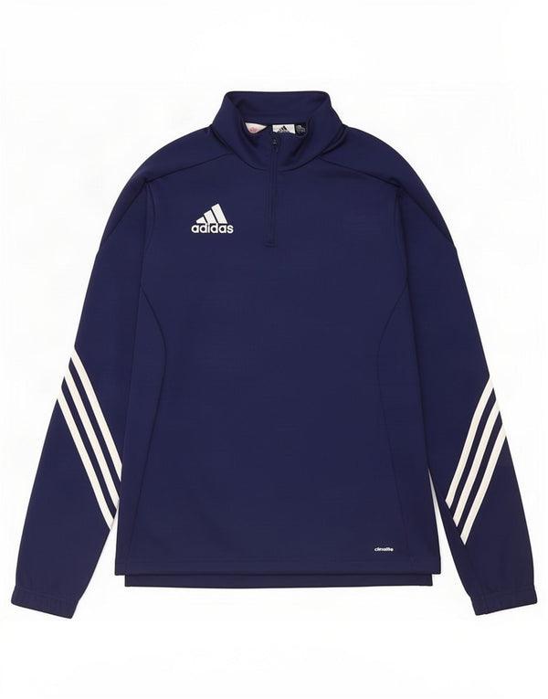 Adidas Boys Climalite Pullover Tracksuit Top 13-14 Years XL Navy Blue