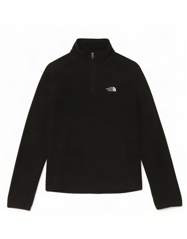 The North Face Womens Zip Neck Fleece Jumper UK 10 Small Black Polyester