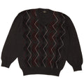Vintage Mens V-Neck Jumper Sweater XL Grey Argyle/Diamond Wool