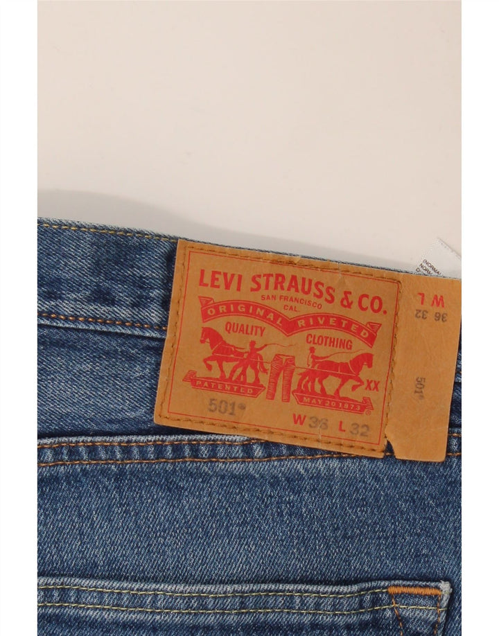 Levi's Mens 501 Straight Jeans W36 L32 Blue Cotton
