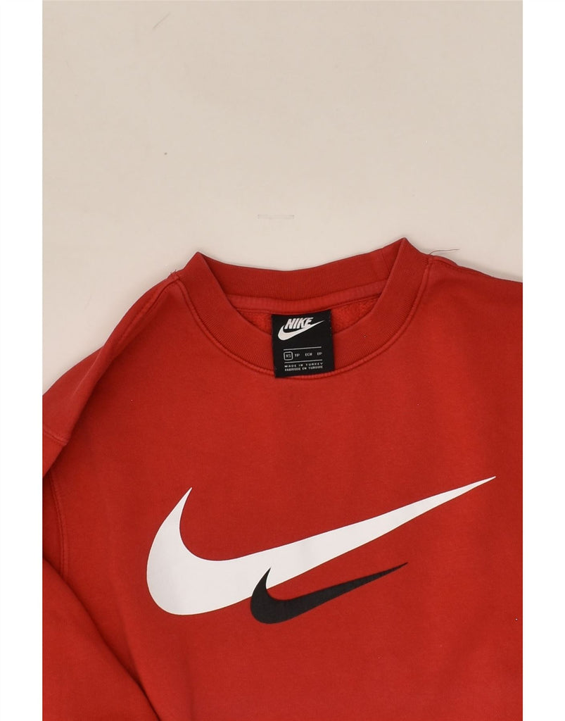 NIKE Mens Graphic Sweatshirt Jumper XS Red Cotton | Vintage Nike | Thrift | Second-Hand Nike | Used Clothing | Messina Hembry 