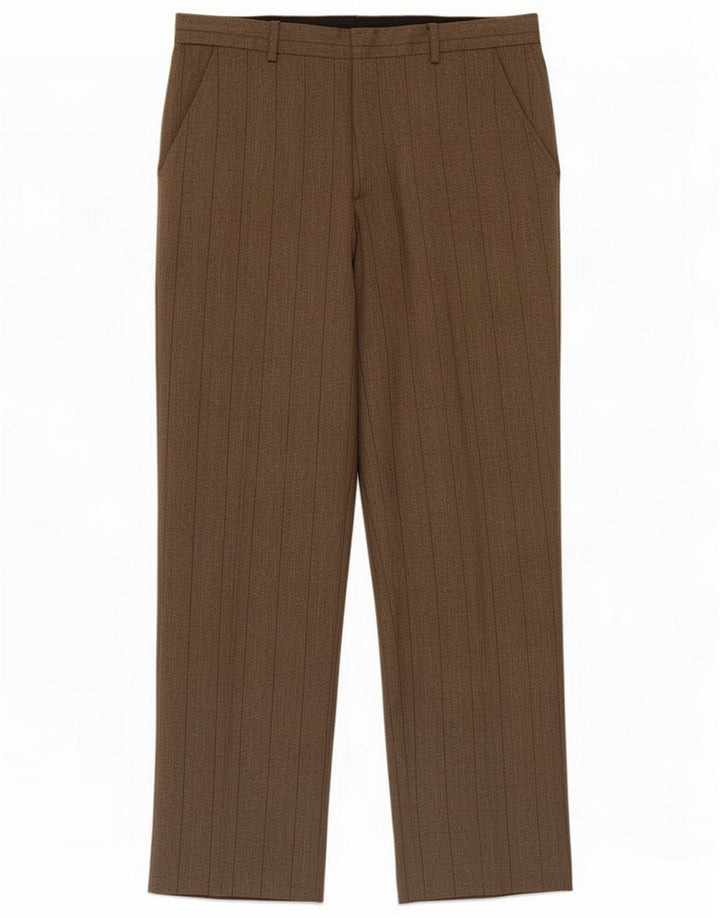 Peter Werth Mens Regular Casual Trousers W34 L30 Brown Herringbone
