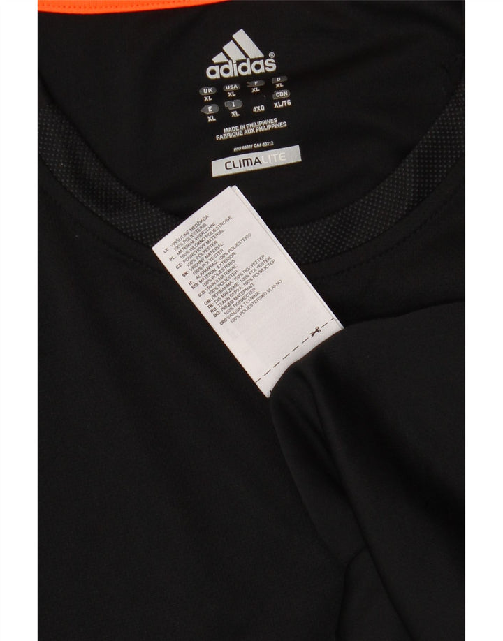 ADIDAS Mens Climalite T-Shirt Top XL Black Polyester Vintage Adidas and Second-Hand Adidas from Messina Hembry 
