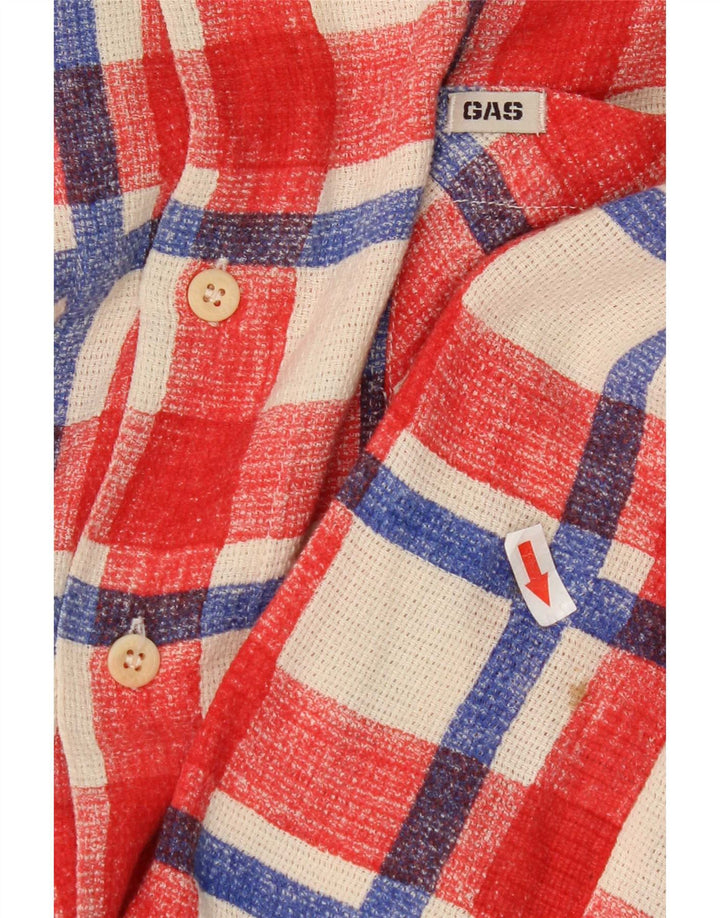 Gas Mens Shirt XL Red Check Cotton