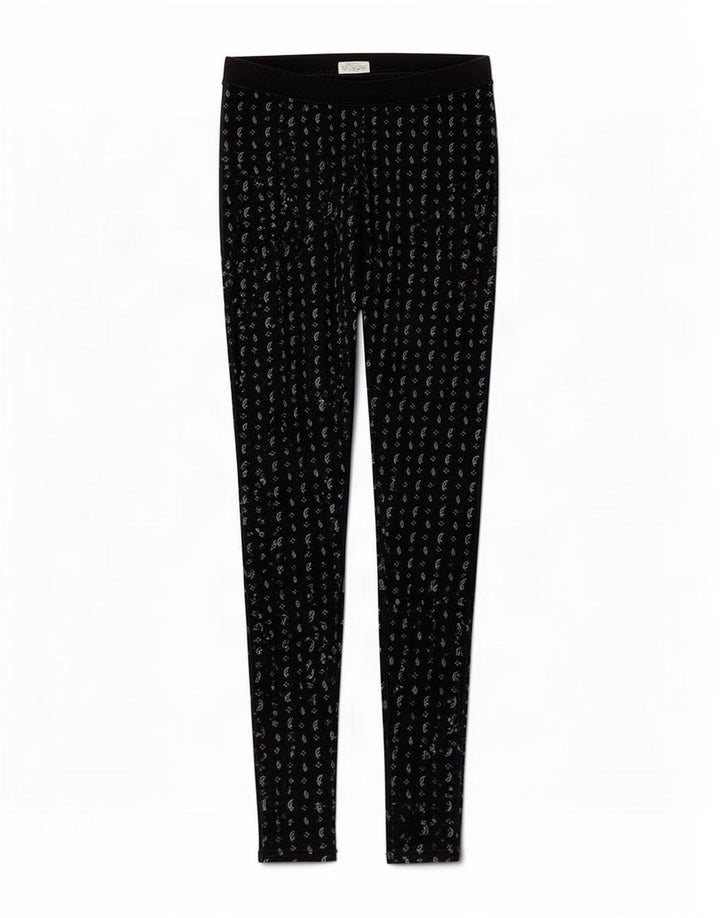 Jack Wills Womens Abstract Pattern Leggings UK 8 Small Black