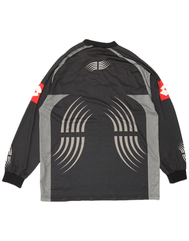 LOTTO Mens  Juventus 2001-2002 Home Graphic Jersey Top Large Black Sports