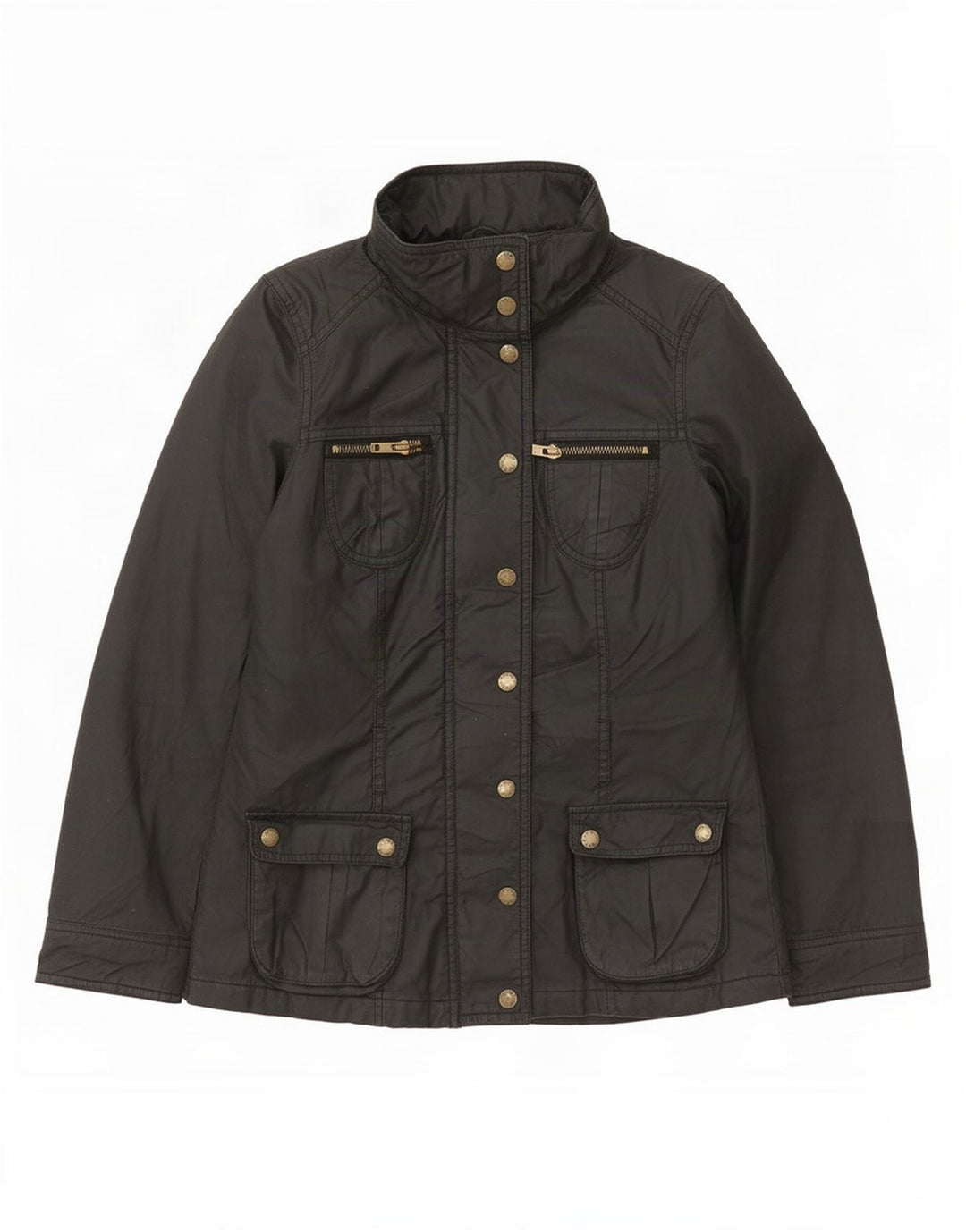 Oasis Womens Waxed Cotton Jacket UK 6 XS Grey