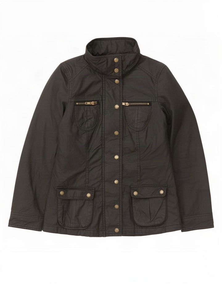 Oasis Womens Waxed Cotton Jacket UK 6 XS Grey