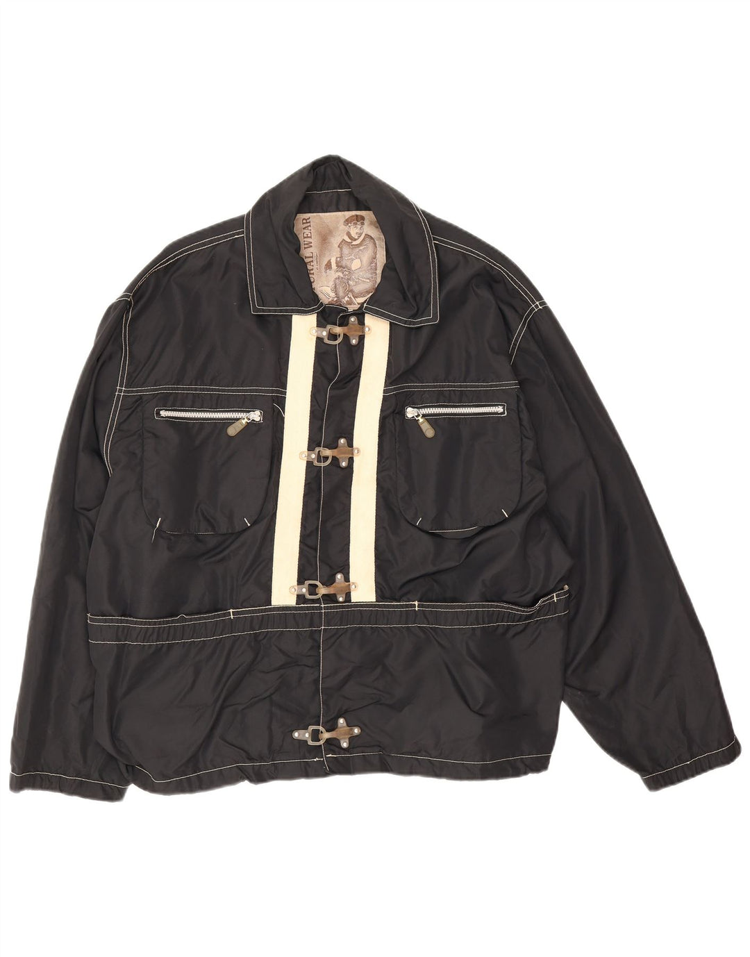 Conbipel Mens Natural Wear Utility Jacket UK 38 Medium Black Colourblock