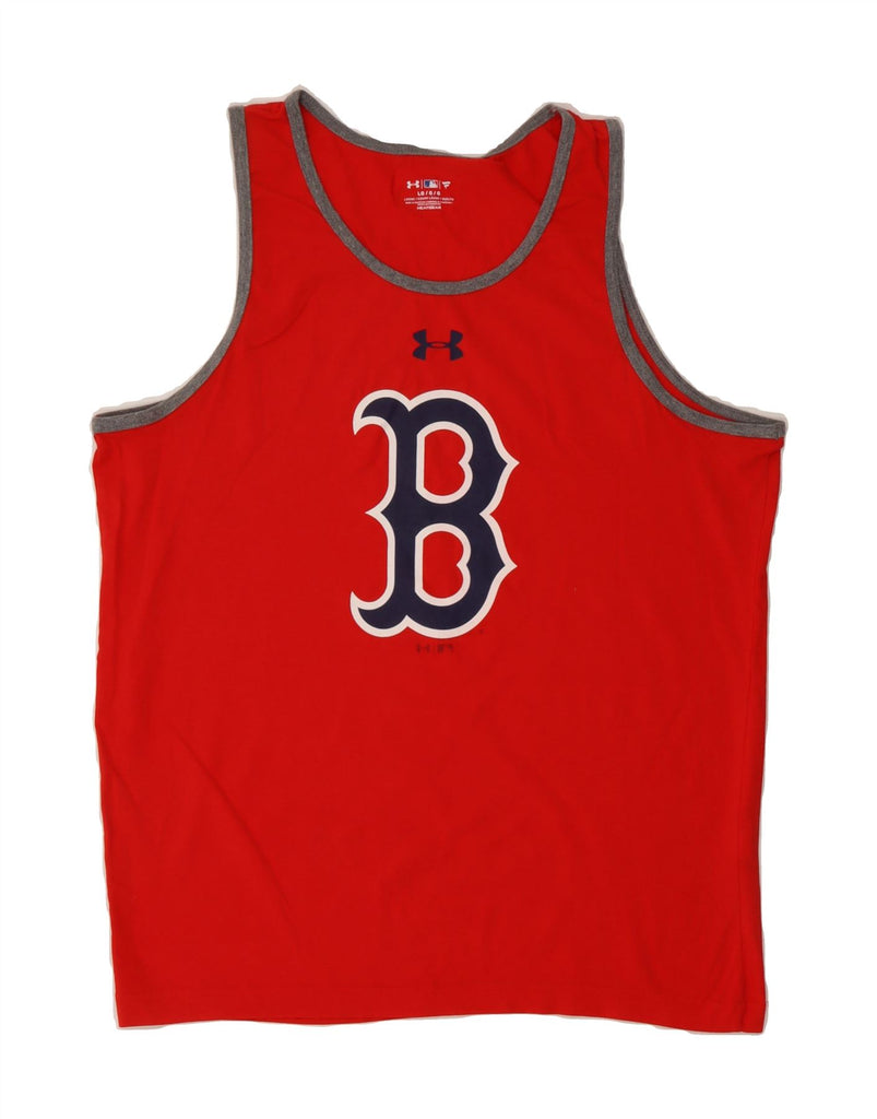 UNDER ARMOUR Mens Boston Red Sox Graphic Vest Top Large Red Cotton Vintage Under Armour and Second-Hand Under Armour from Messina Hembry 