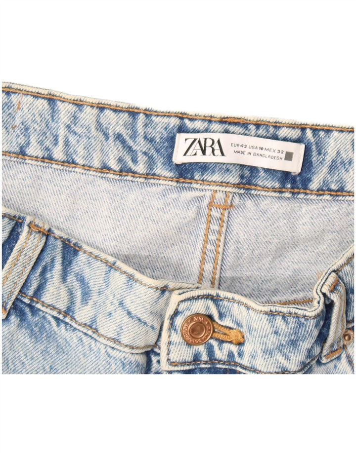 Zara Womens Distressed Denim Shorts EU 42 Large W32  Blue