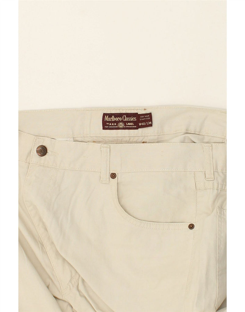 MARLBORO CLASSICS Mens Straight Casual Trousers W40 L29  Beige Cotton | Vintage Marlboro Classics | Thrift | Second-Hand Marlboro Classics | Used Clothing | Messina Hembry 