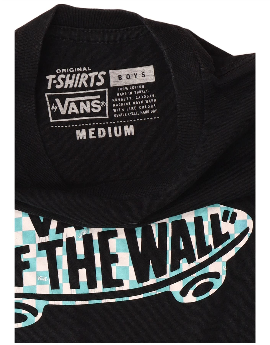 Vans Boys Graphic T-Shirt Top 10-11 Years Medium Black Cotton
